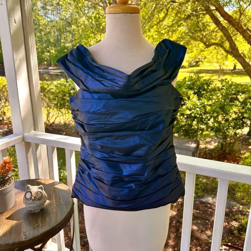 Worth Pleated Off-the-Shoulder Blouse